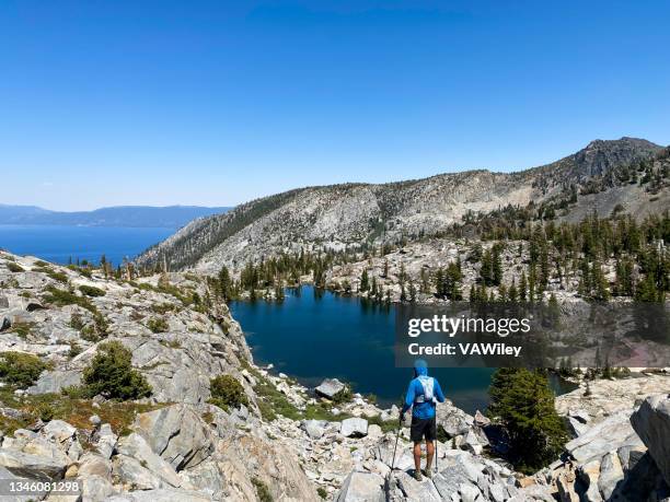 beautiful backpacking trip in lake tahoe, california - national bravery stock pictures, royalty-free photos & images