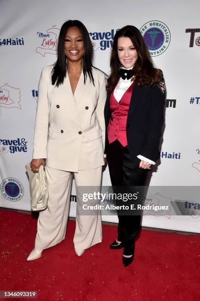 Garcelle Beauvais and Lisa Vanderpump attend Travel & Give Fundraiser with Lisa Vanderpump at Tom Tom on October 11, 2021 in West Hollywood,...