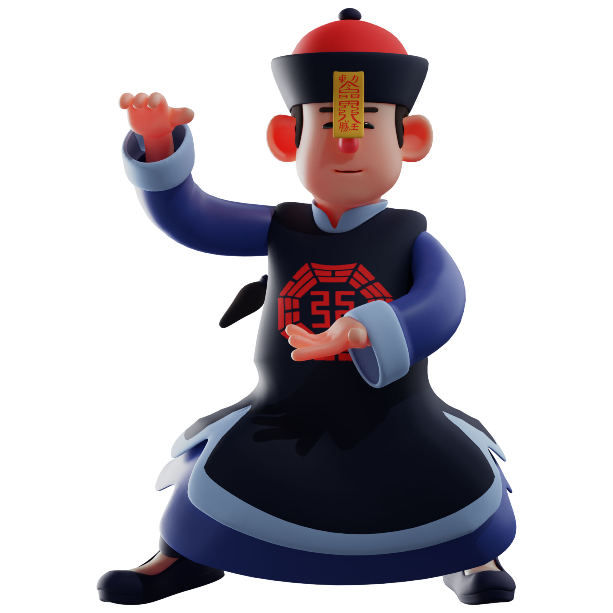 3D Vampire Character showing kung fu poses 3D Vampire Character showing kung fu poses