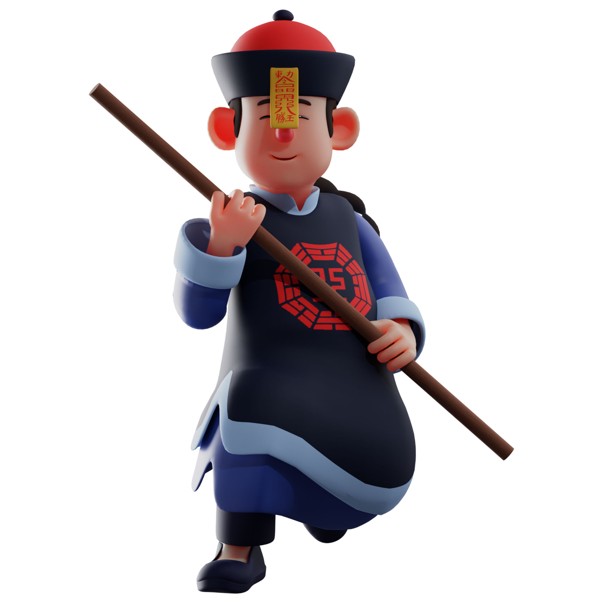 3D Vampire Cartoon holding stick 3D Vampire Cartoon holding stick
