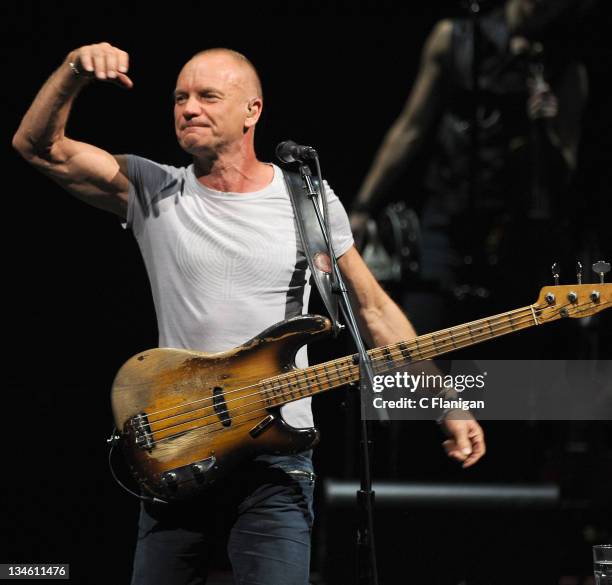 Bassist/Vocalist Sting performs at Nob Hill Masonic Auditorium on December 2, 2011 in San Francisco, California.