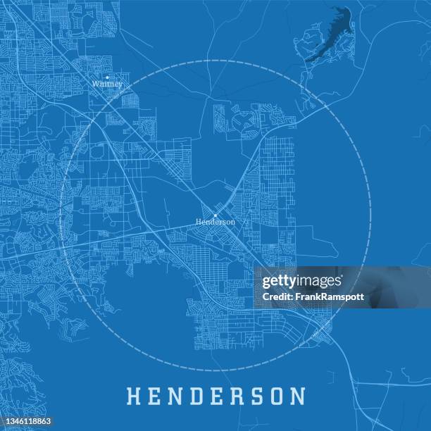 illustrations, cliparts, dessins animés et icônes de henderson nv city vector road map texte bleu - henderson nevada