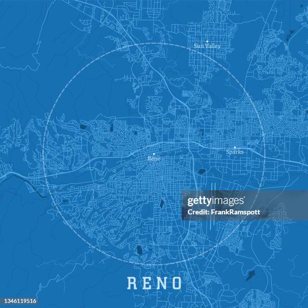 reno nv city vector straßenkarte blauer text - reno stock-grafiken, -clipart, -cartoons und -symbole