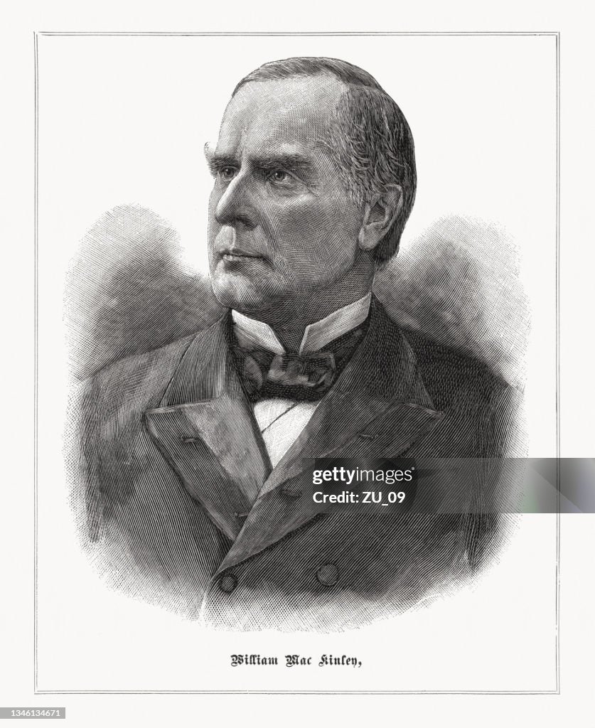 William McKinley (1843-1901), 25th US-president wood engraving, published in 1897