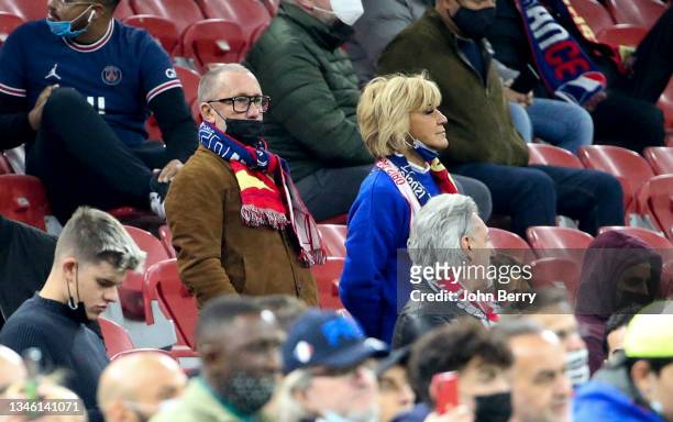 Parents of Antoine Griezmann of France, Alain and Isabelle Griezmann attend the UEFA Nations League 2021 Final match between Spain and France at...