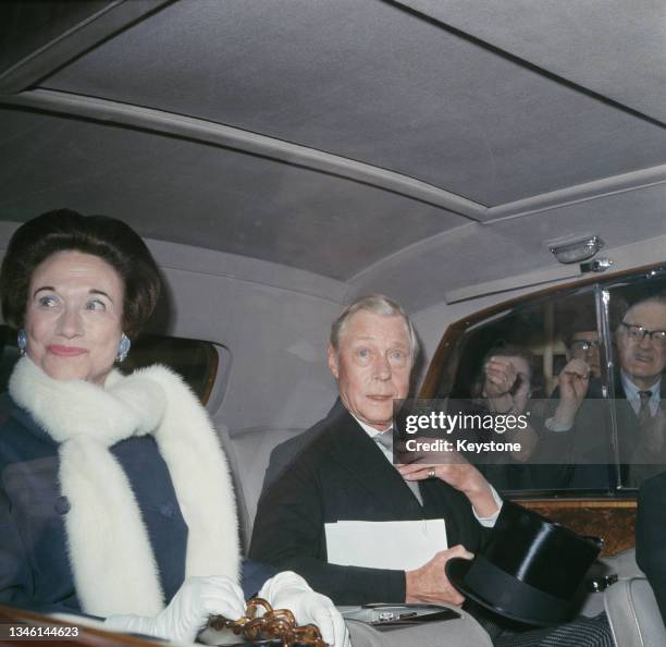 The Duke and Duchess of Windsor in London, June 1967. They are attending a ceremony at Marlborough House in London, to unveil a plaque commemorating...