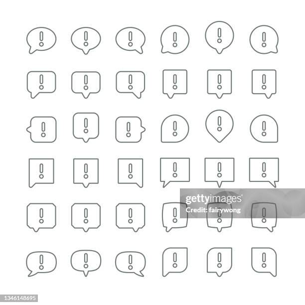 exclamation vector icon attention logo warning speech bubble important round mark - important point icon stock illustrations