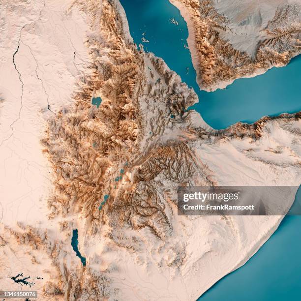 ethiopia 3d render topographic map neutral - lake tana stock pictures, royalty-free photos & images