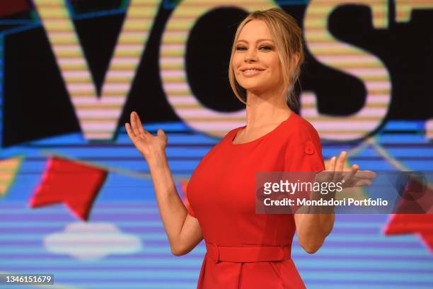 Italian actress and TV presenter Anna Falchi during the photocall of the transmission your facts to Rai Studios Via Teulada. Rome , September 10th,...
