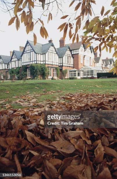 Exterior view of Ludgrove School, an independent preparatory boarding school in Wokingham, Berkshire, England, 18th November 1989. Notable Old...