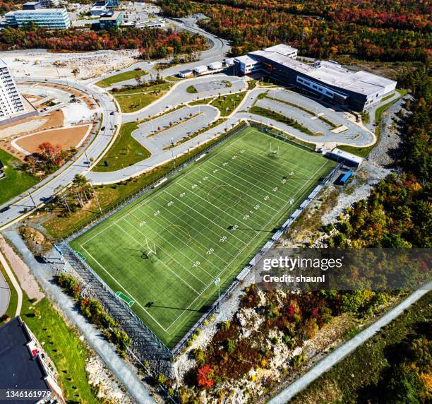 aerial view of high school - college campus aerial stock pictures, royalty-free photos & images