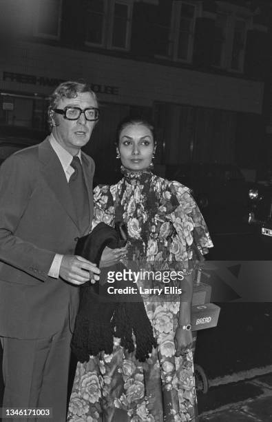 English actor Michael Caine with his wife Shakira at the charity premiere of 'The Optimists of Nine Elms' at the ABC Cinema in London, UK, 25th April...