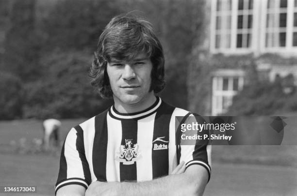 English footballer Malcolm MacDonald of Newcastle United FC training with his team-mates for the FA Cup final, UK, 30th April 1974. Newcastle were...