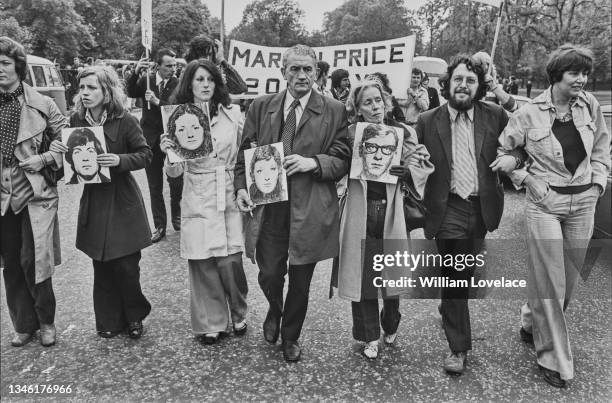 Demonstration against the decision to keep the Price sisters in England, where they are being force fed in prison whilst on a hunger strike, UK, 2nd...