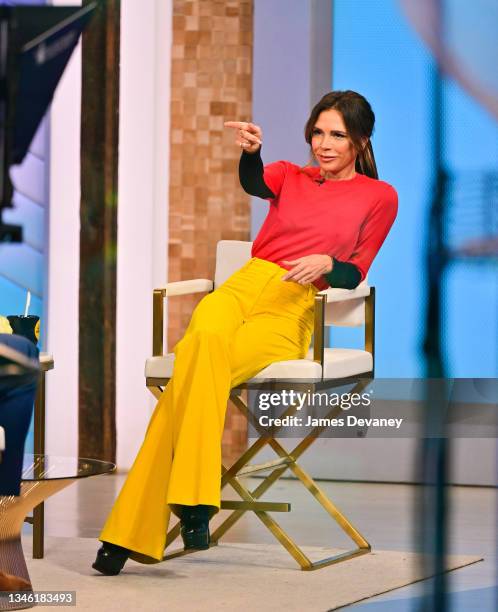 Victoria Beckham visits ABC's "Good Morning America" in Times Square on October 12, 2021 in New York City.