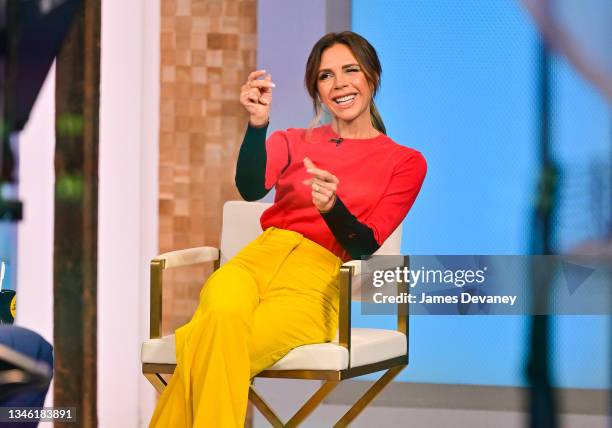 Victoria Beckham visits ABC's "Good Morning America" in Times Square on October 12, 2021 in New York City.