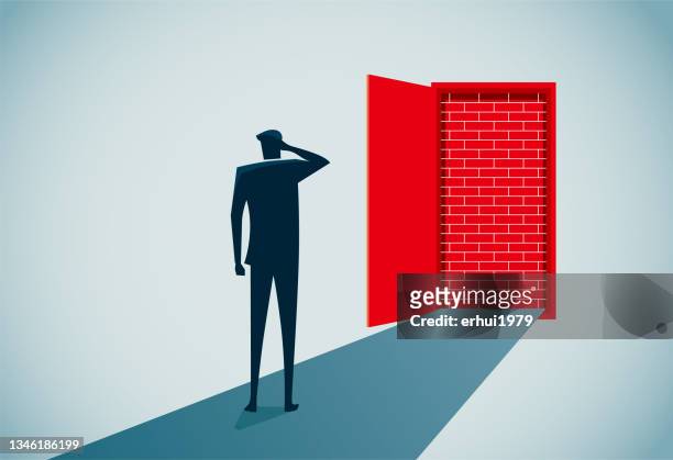 blocking - stuck door stock illustrations