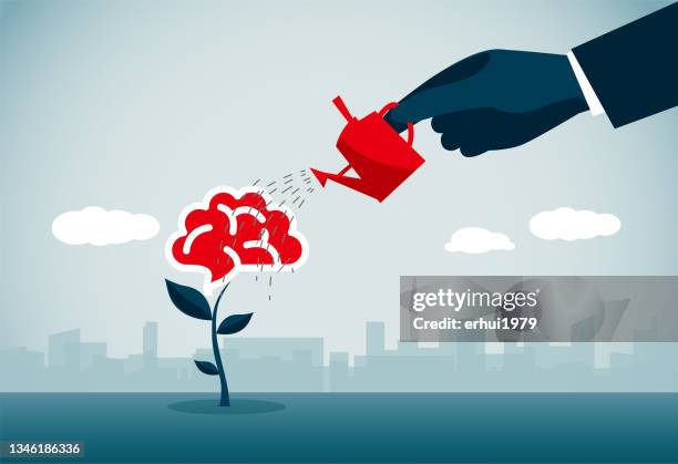 planting - hand pouring stock illustrations