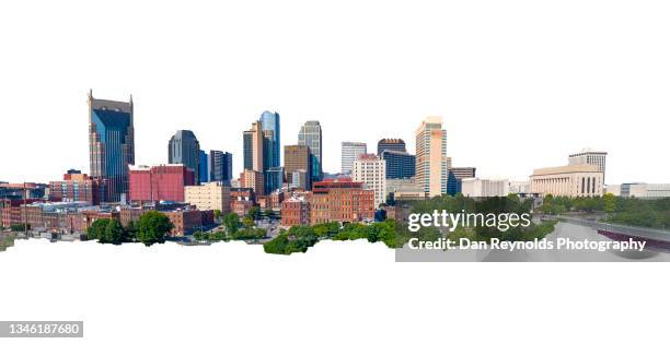 cities on white copy space - nashville stockfoto's en -beelden
