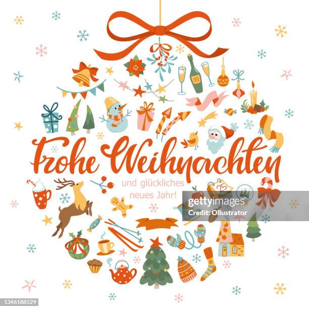 bildbanksillustrationer, clip art samt tecknat material och ikoner med merry christmas & happy new year - christmas card in english - christmas cake