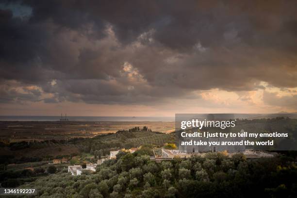 campiglia, marittima, tuscany - landscape from the city - kentucky home stock pictures, royalty-free photos & images