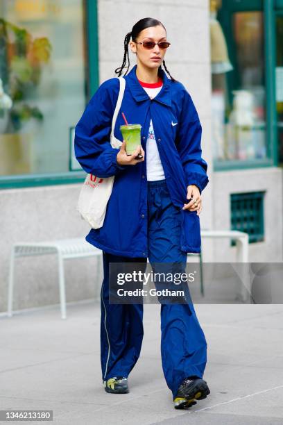 Bella Hadid is seen on October 12, 2021 in New York City.