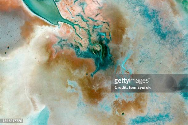 aerial view of beautiful natural shapes and textures - climate disaster stock pictures, royalty-free photos & images