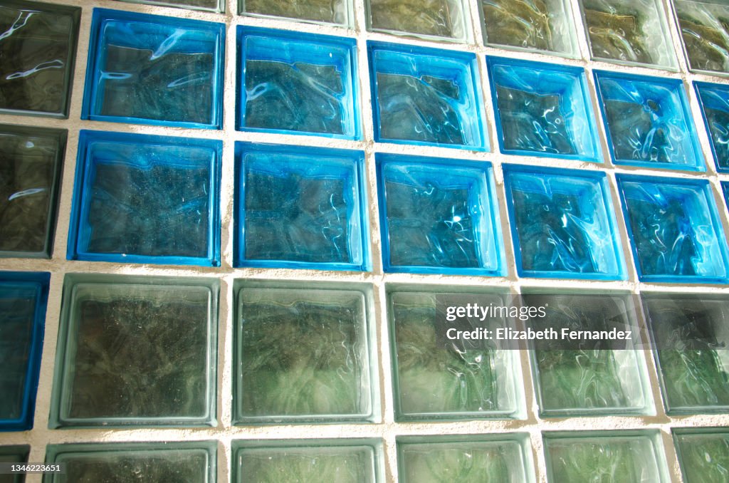 Glass brick wall