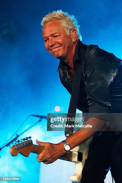 Iva Davies of Icehouse performs on stage during the Homebake Music Festival on December 3, 2011 in Sydney, Australia.