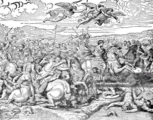 ミルヴィアン橋の戦い、ジュリオ・ロマーノの絵画 - 16世紀 - 16世紀点のイラスト素材／クリップアート素材／マンガ素材／アイコン素材