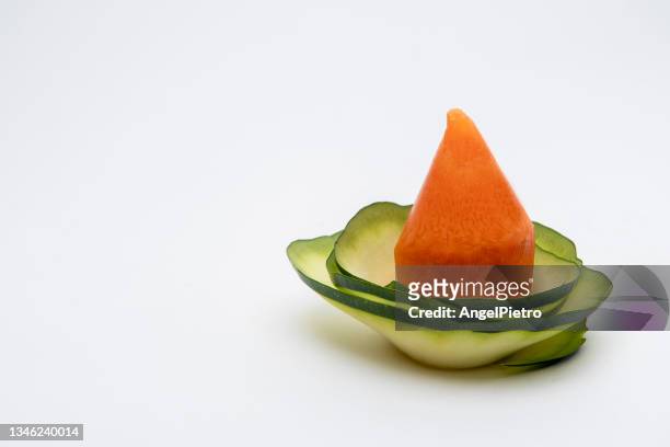 salat with zucchini and carrot - zanahoria stock pictures, royalty-free photos & images