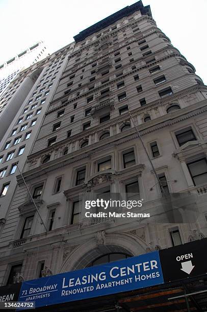 Broadway outside of the Manhattan apartment building where Dominique Strauss-Kahn is currently being held under house arrest on May 21, 2011 in New...