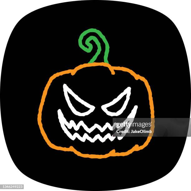 jack o lantern scary doodle 3 - candlelight stock illustrations