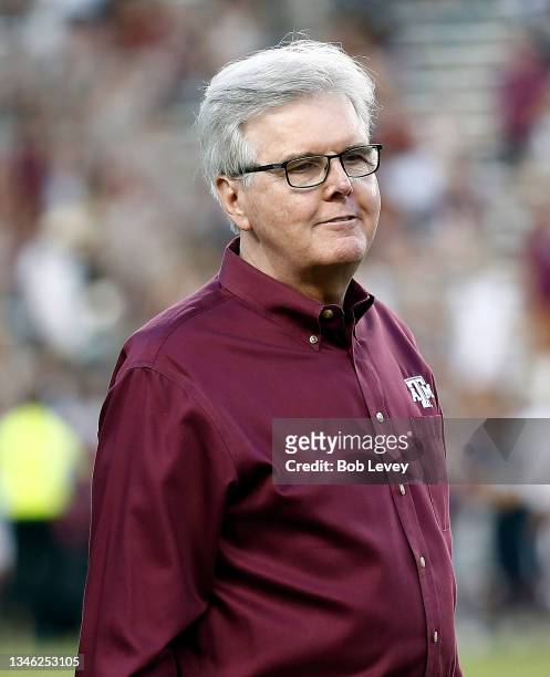 Lieutenant Governor Dan Patrick at Kyle Field on October 09, 2021 in College Station, Texas.