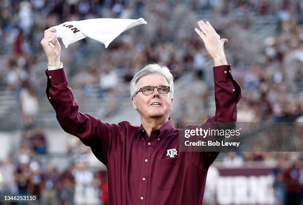 Lieutenant Governor Dan Patrick at Kyle Field on October 09, 2021 in College Station, Texas.