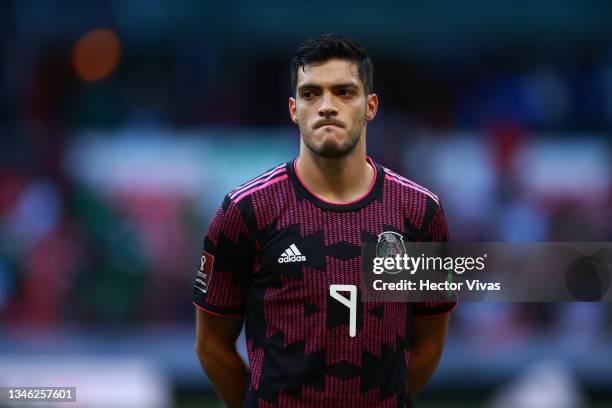 Raúl Jimenez of Mexico during the match between Mexico and Honduras as part of the Concacaf 2022 FIFA World Cup Qualifier at Azteca Stadium on...