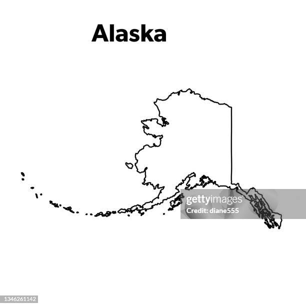 u.s state map outline, alaska - alaska us state stock illustrations