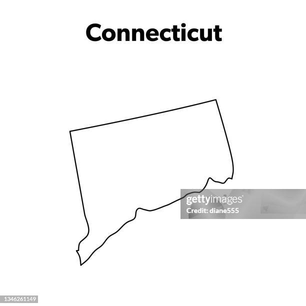 u.s state map outline, connecticut - connecticut stock illustrations