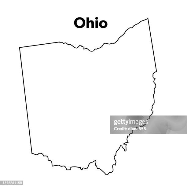 u.s state karte outline, ohio - ohio stock-grafiken, -clipart, -cartoons und -symbole