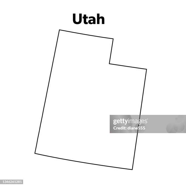 illustrazioni stock, clip art, cartoni animati e icone di tendenza di profilo della mappa dello stato degli stati uniti, utah - utah