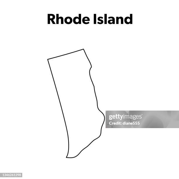 u.s state map outline, rhode island - rhode island sign stock illustrations