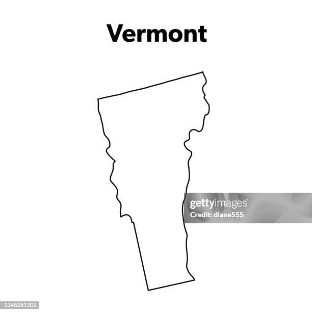 u.s state map outline, vermont - vermont stock illustrations