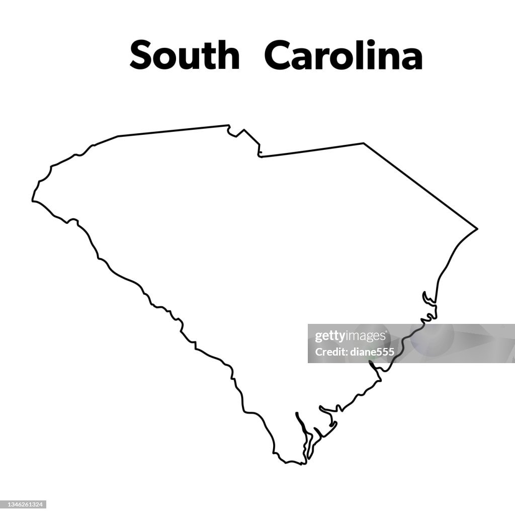 Esquema del Mapa Estatal de los Estados Unidos, Carolina del Sur