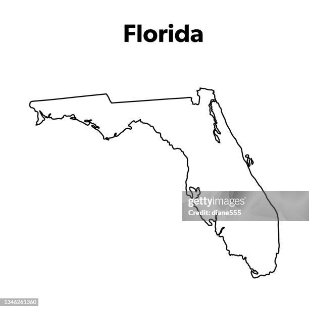stockillustraties, clipart, cartoons en iconen met u.s state map outline, florida - florida state