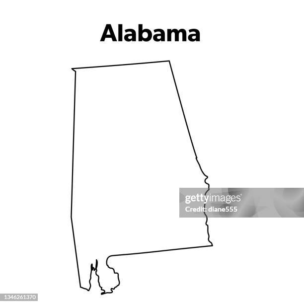 u.s state map outline, alabama - 阿拉巴馬州 幅插畫檔、美工圖案、卡通及圖標