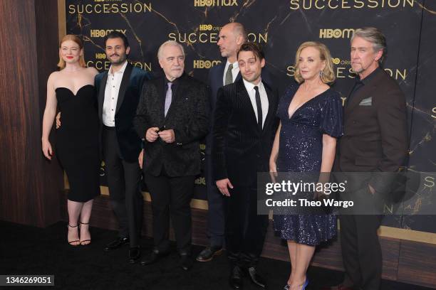 Sarah Snook, Arian Moayed, Brian Cox, Jesse Armstrong, Kieran Culkin, J. Smith-Cameron and Alan Ruck attend the HBO's "Succession" Season 3 Premiere...