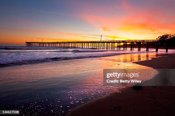 california sunset - cayucos stock pictures, royalty-free photos & images