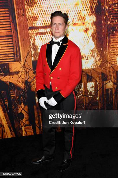 David Gordon Green attends the costume party premiere of "Halloween Kills" at TCL Chinese Theatre on October 12, 2021 in Hollywood, California.