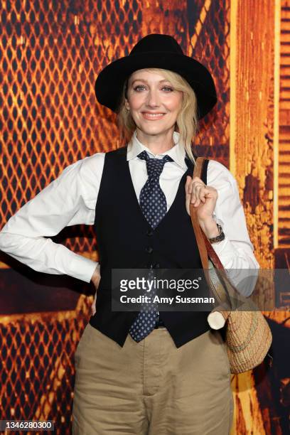 Judy Greer attends the costume party premiere of "Halloween Kills" at TCL Chinese Theatre on October 12, 2021 in Hollywood, California.