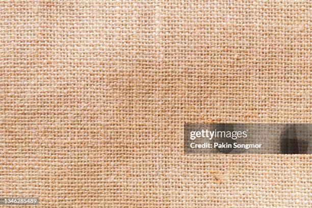 close up burlap textured and textile background with full frame. - tela ruvida foto e immagini stock